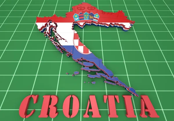 Mapa ilustração da Croácia — Fotografia de Stock