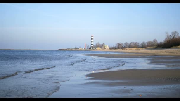 Sand beach in Baltic sea , Riga Latvia — Stock Video