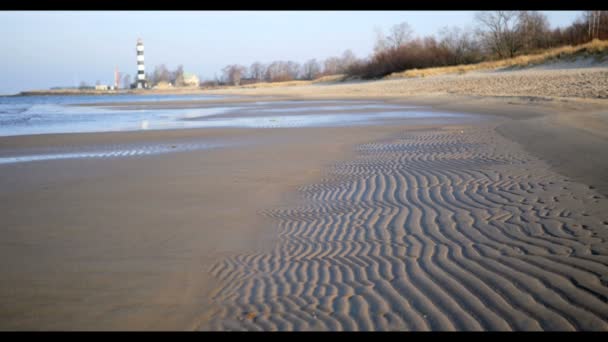 Sand beach in Baltic sea , Riga Latvia — Stock Video