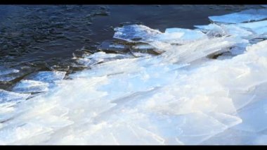 Yüzen buz Irmak, kış manzarası