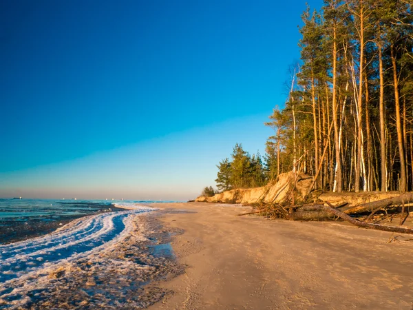 Nehirde havadan görünümü yüzen buz blokları