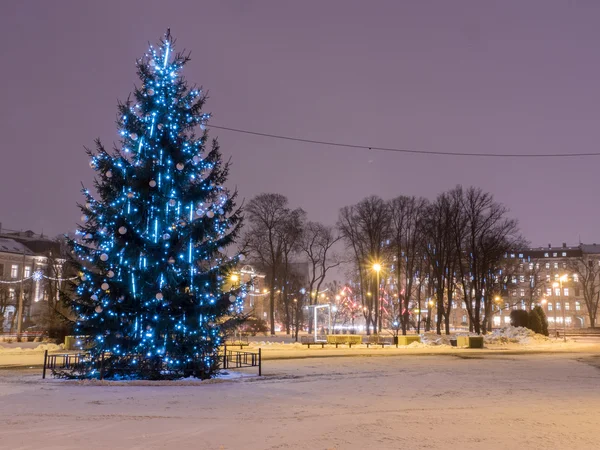Gece Noel ağacında Riga — Stok fotoğraf