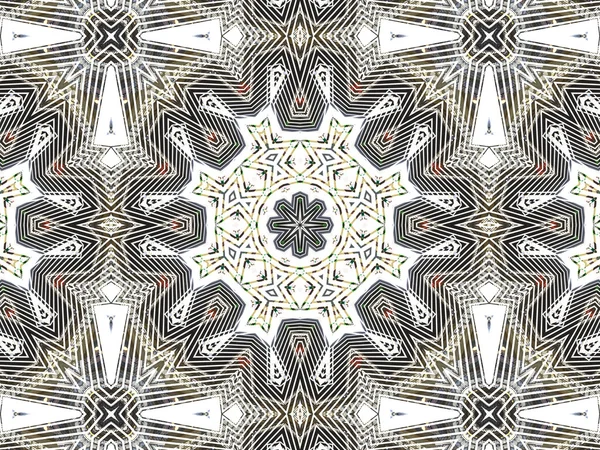 Etniskt mönster. abstrakt kalejdoskop tyg design. — Stockfoto