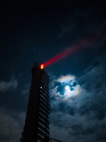 Riga Lighthouse in a starry night — Stock Photo, Image