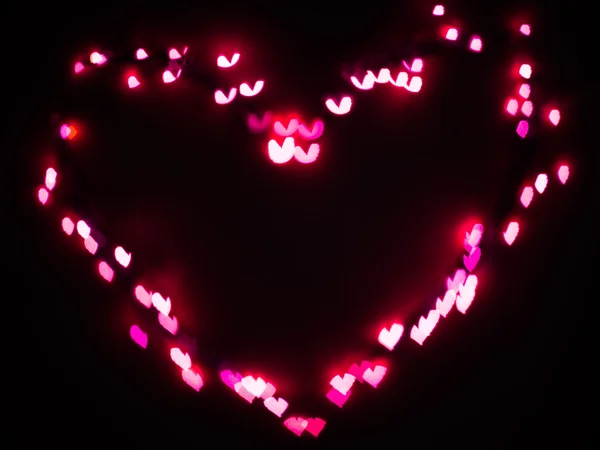 Coração bokeh fundo, Dia dos Namorados — Fotografia de Stock