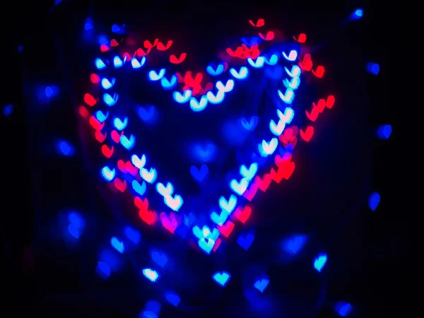 Hart bokeh achtergrond, Valentine's day — Stockfoto