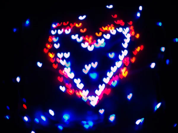 Hart bokeh achtergrond, Valentine's day — Stockfoto