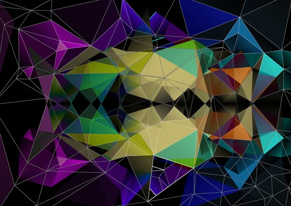 カラフルな多角形のモザイクの背景 — ストック写真