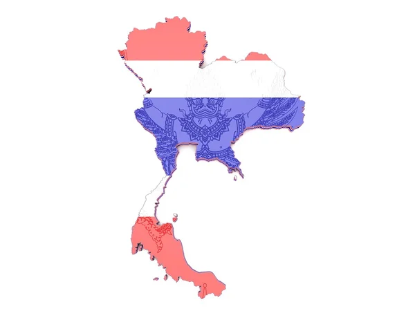 Mapa ilustración de Tailandia —  Fotos de Stock