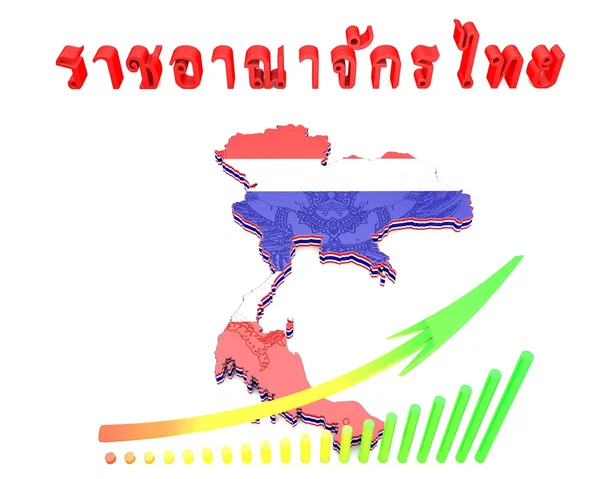 Ilustrace mapa Thajska — Stock fotografie