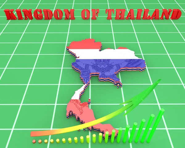 Mapa ilustración de Tailandia —  Fotos de Stock