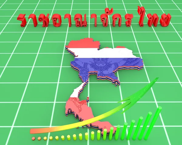 Mapa ilustración de Tailandia —  Fotos de Stock