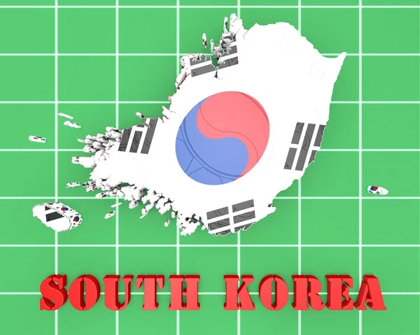 Mapa ilustración de Corea del Sur —  Fotos de Stock