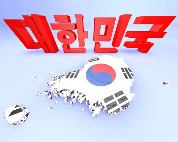 Mappa illustrazione della Corea del Sud — Foto Stock