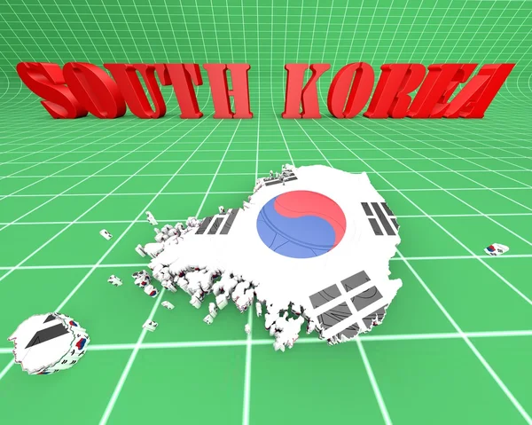 Karta illustration av Sydkorea — Stockfoto