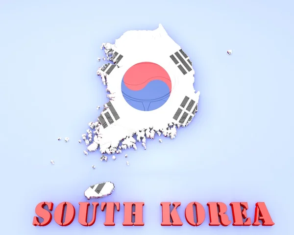 Illusztráció: Dél-Korea Térkép — Stock Fotó