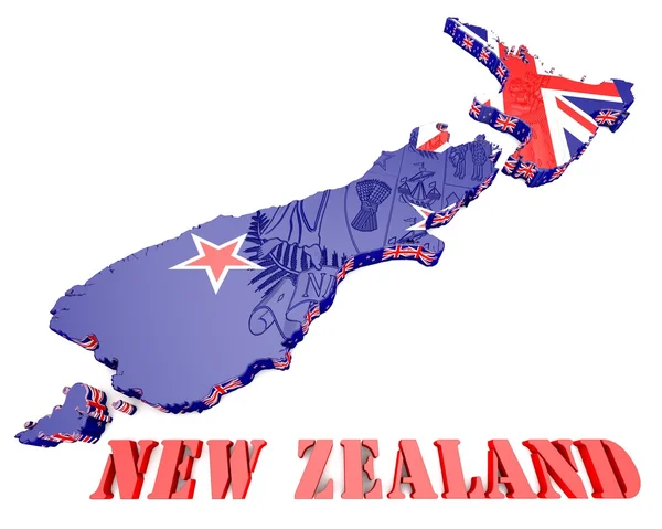 Harita illüstrasyon Yeni Zelanda — Stok fotoğraf