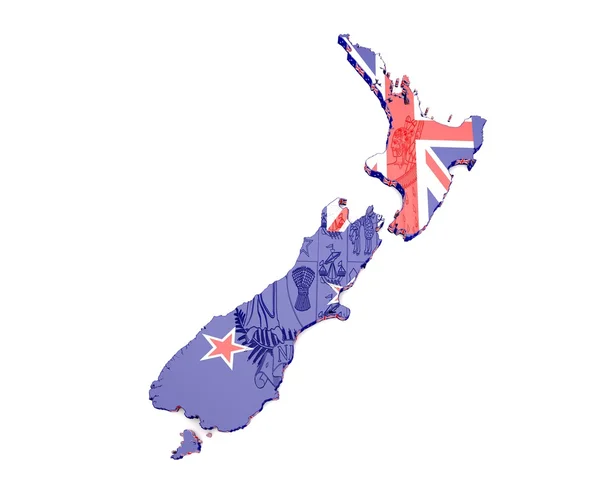 ニュージーランドの地図のイラスト — ストック写真
