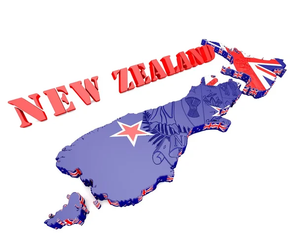 Иллюстрация карты Новой Зеландии — стоковое фото