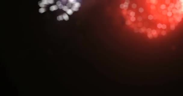 Verschwommene Lichter aus Feuerwerkshintergrund. — Stockvideo