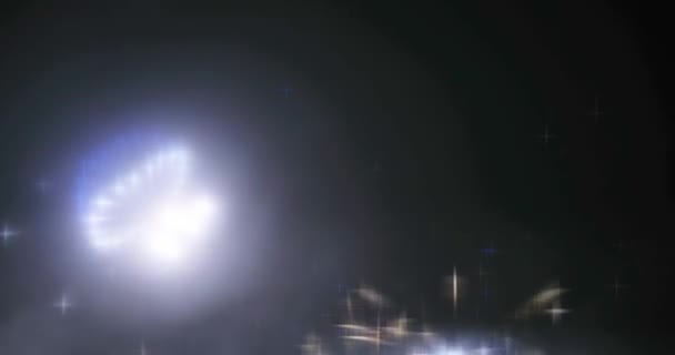 Luci di fata offuscate da sfondo fuochi d'artificio . — Video Stock