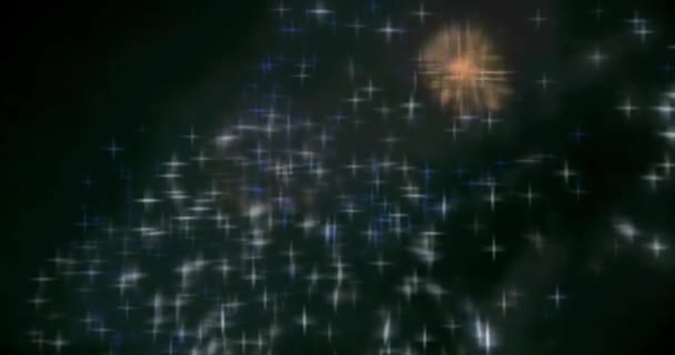 Luzes de fadas borradas de fundo fogos de artifício . — Vídeo de Stock