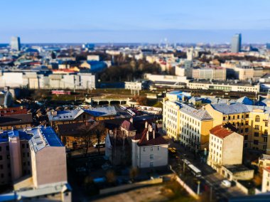 Riga, Letonya - tarihi kent Riga'da Panoraması.