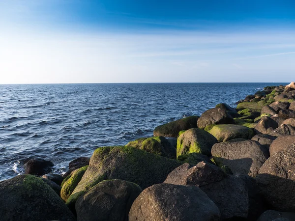 Bech en steen in de buurt van de Oceaan — Stockfoto