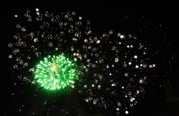 Colorful fireworks on the black sky — Stock Photo, Image