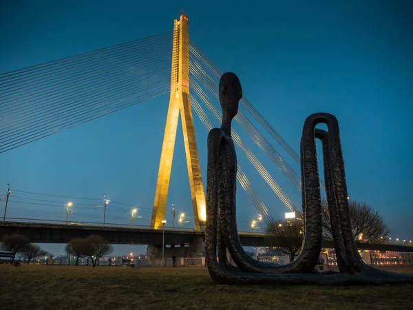 Quai de la rivière Daugava à Riga , — Photo