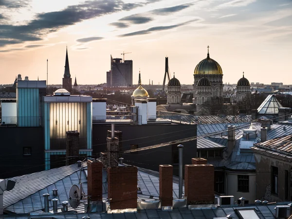 Riga Panoraması birinden binalar — Stok fotoğraf