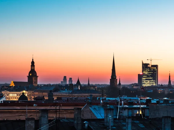 Panorama över Riga från en byggnaderna — Stockfoto