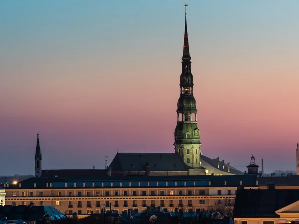 Panorama över Riga från en byggnaderna — Stockfoto