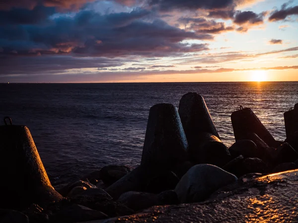 Закат на побережье Рижского залива — стоковое фото