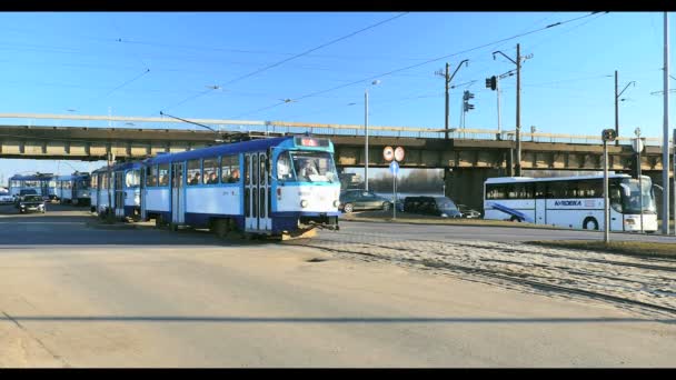 Traffico ingorgo in città, strada, ora di punta — Video Stock