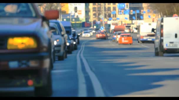 embouteillages flous dans la ville, la route, les heures de pointe 