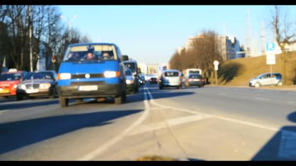 Traffico ingorgo in città, strada, ora di punta — Video Stock