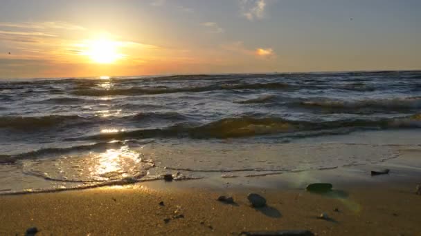 Mar Báltico playa puesta del sol timelapse — Vídeo de stock