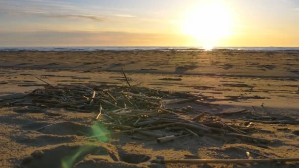 Mar Báltico playa puesta del sol timelapse — Vídeos de Stock