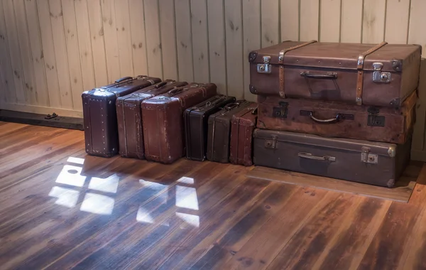 Old Vintage Suitcase in the room — Stock Photo, Image
