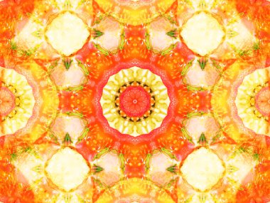 turuncu renk kaleydoskop desen çizimi 