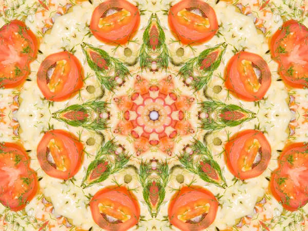 Dessin de couleur orange en motif kaléidoscope — Photo