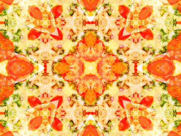 Orange color drawing in kaleidoscope pattern — Stock Photo, Image