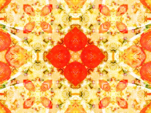 Orange color drawing in kaleidoscope pattern — Stock Photo, Image