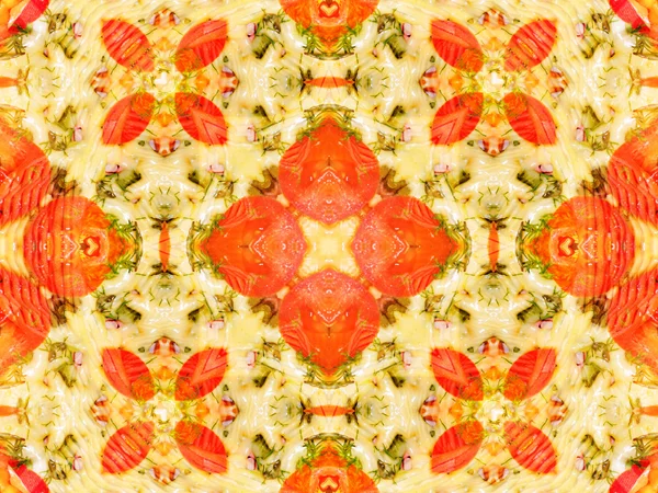 Dessin de couleur orange en motif kaléidoscope — Photo