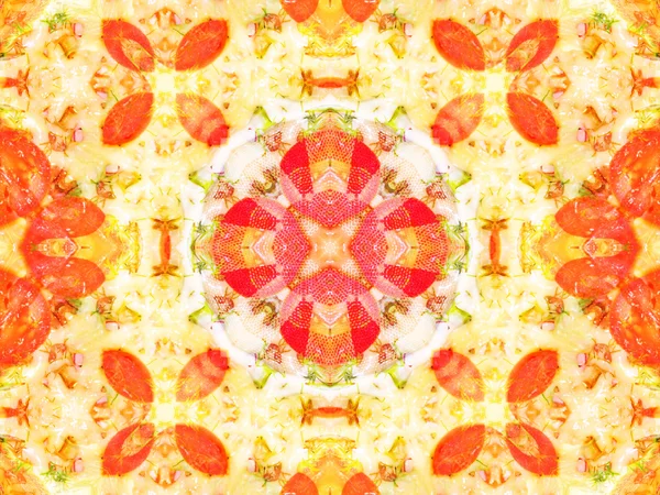 Orange färg ritning i kalejdoskop mönster — Stockfoto
