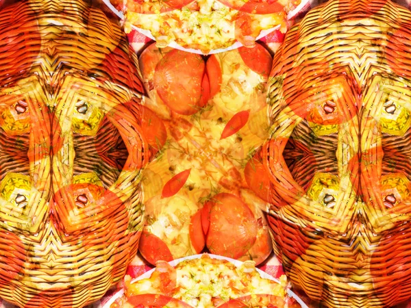 オレンジ色の万華鏡のパターンの描画 — ストック写真