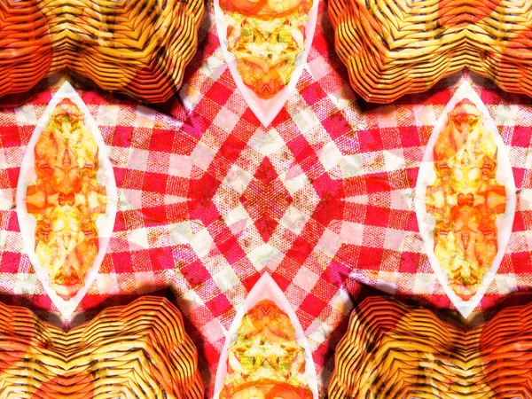 Orangefarbene Farbzeichnung im Kaleidoskopmuster — Stockfoto