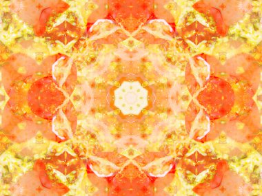 turuncu renk kaleydoskop desen çizimi 