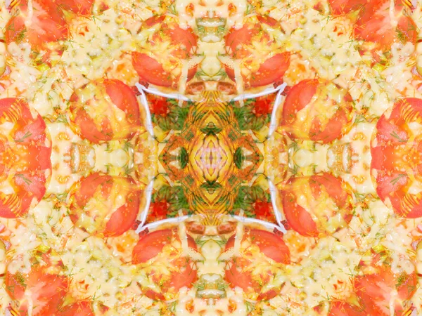 Oranžová barva v kaleidoskopu vzor — Stock fotografie
